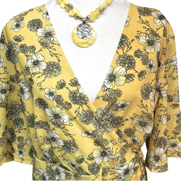 Torrid Yellow Floral Midi Dress - Picture 2 of 8